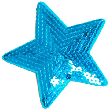 Strygemaerker stjerne pailletter blå